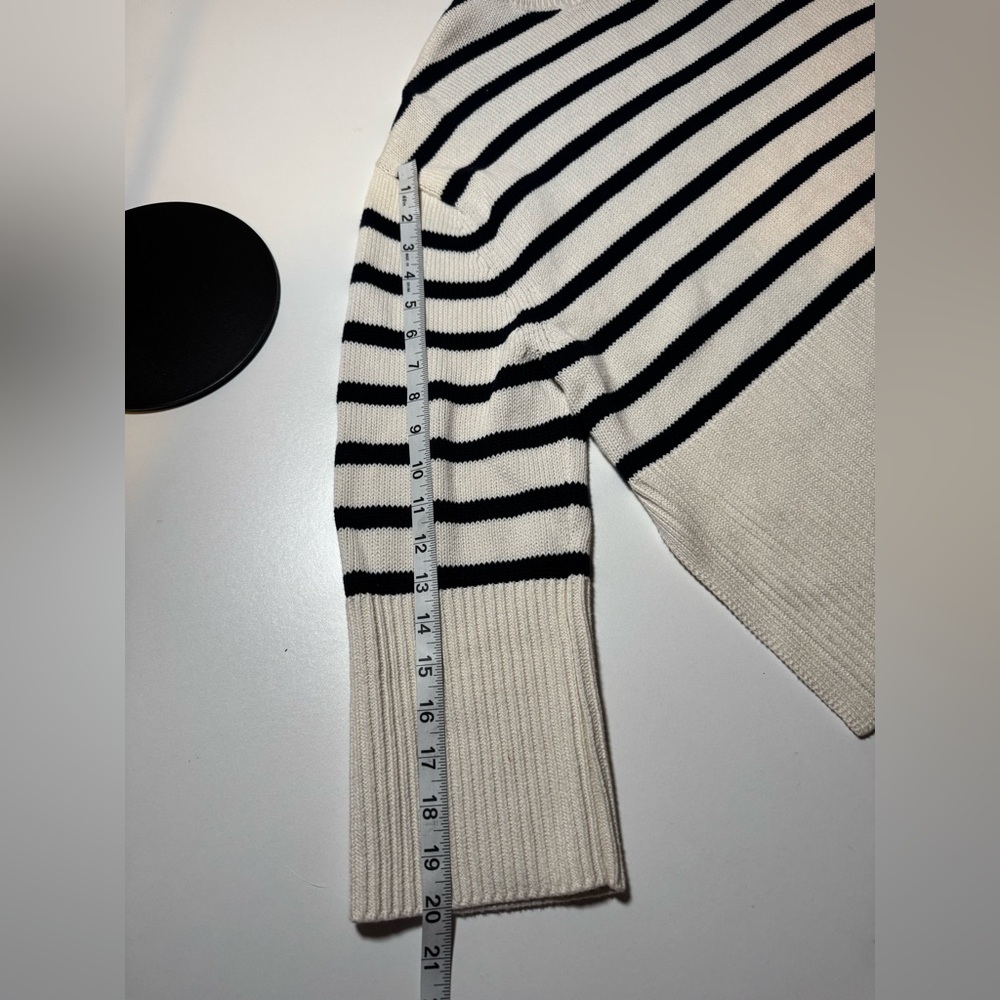 GAP 100% Cotton Shaker-Stitch Nautical Striped Turtleneck Sweater - Size M - Picture 8 of 9